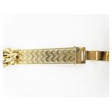 Acathanthus Leaf Trimmed Yellow Base Metal Bracelet.