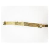 Acathanthus Leaf Trimmed Yellow Base Metal Bracelet.