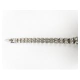 Rhinestone White Plated Base Metal Tennis Bracelet.