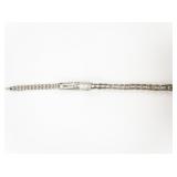 Rhinestone White Plated Base Metal Tennis Bracelet.