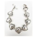 Best Hearts With Fancy Borders White Base Metal Bracelet.