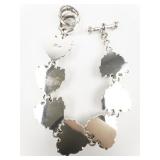 Best Hearts With Fancy Borders White Base Metal Bracelet.