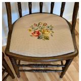 Pair of Nice Vintage Needlepoint Seated Chairs