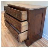 Vintage Victorian East Lake Style Three Drawer Dresser with Marble Top