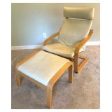 Ikea Poang Chair with Ottoman