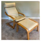 Ikea Poang Chair with Ottoman