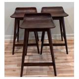 Set of Three Crate and Barrel Kitchen Stools