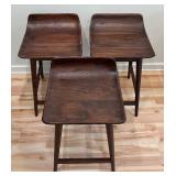 Set of Three Crate and Barrel Kitchen Stools