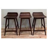Set of Three Crate and Barrel Kitchen Stools