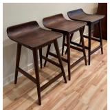 Set of Three Crate and Barrel Kitchen Stools