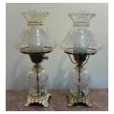 Pair of Pretty Vintage Parlor Lamps