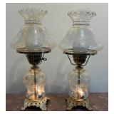 Pair of Pretty Vintage Parlor Lamps