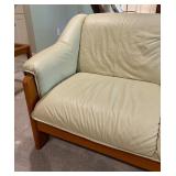Ekornes Teak Accented Leather Sofa