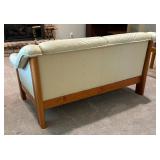 Ekornes Teak Accented Leather Sofa