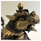 Cast Brass Temple Foo Dog Sculpture