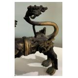 Cast Brass Temple Foo Dog Sculpture
