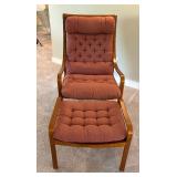 Bentwood Lounge Chair with Ottoman in Rosewood & Original Fabric by Fredrik A. Kayser for Vatne Møbler, Denmark
