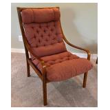 Bentwood Lounge Chair with Ottoman in Rosewood & Original Fabric by Fredrik A. Kayser for Vatne Møbler, Denmark