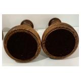 Six Vintage Wooden Candle Holders