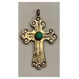 Beautiful Silver and Turquoise Cross Pendant
