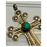 Beautiful Silver and Turquoise Cross Pendant