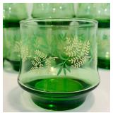 Beautiful Vintage Green Libbey Lowball Glasses