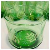 Beautiful Vintage Green Libbey Lowball Glasses