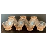 Vintage Light Pink Depression Era Glass Ice Cream/ Desert Bowls