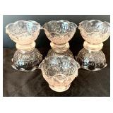 Vintage Light Pink Depression Era Glass Ice Cream/ Desert Bowls