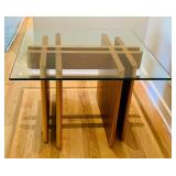 1960s Gustav Gaarde Trekanten Danish Teak Glass Top Side Table Make in Denmark