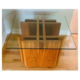 1960s Gustav Gaarde Trekanten Danish Teak Glass Top Side Table Make in Denmark