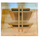 1960s Gustav Gaarde Trekanten Danish Teak Glass Top Side Table Make in Denmark