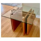 1960s Gustav Gaarde Trekanten Danish Teak Glass Top Side Table Make in Denmark