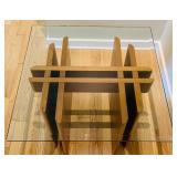 1960s Gustav Gaarde Trekanten Danish Teak Glass Top Side Table Make in Denmark