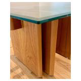 1960s Gustav Gaarde Trekanten Danish Teak Glass Top Side Table Make in Denmark