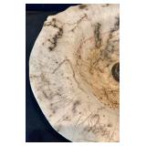 Artisan Crafted Horse Hair Pottery Bowl with Floral Frog