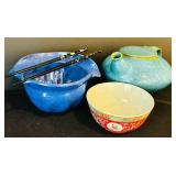 Variety of Rice Bowl, Small Bowls, Teapot Ceramic and Pottery
