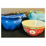 Variety of Rice Bowl, Small Bowls, Teapot Ceramic and Pottery
