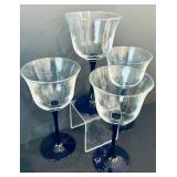 Gorgeous Clear Glass Including Wine Glasses, Wine Glasses with Cobalt Stems, Crisa Cocktail Glasses and Crisa Drinking Glasses with Flowers