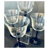 Gorgeous Clear Glass Including Wine Glasses, Wine Glasses with Cobalt Stems, Crisa Cocktail Glasses and Crisa Drinking Glasses with Flowers