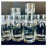 Gorgeous Clear Glass Including Wine Glasses, Wine Glasses with Cobalt Stems, Crisa Cocktail Glasses and Crisa Drinking Glasses with Flowers