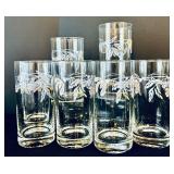 Gorgeous Clear Glass Including Wine Glasses, Wine Glasses with Cobalt Stems, Crisa Cocktail Glasses and Crisa Drinking Glasses with Flowers
