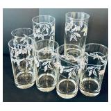 Gorgeous Clear Glass Including Wine Glasses, Wine Glasses with Cobalt Stems, Crisa Cocktail Glasses and Crisa Drinking Glasses with Flowers