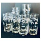 Gorgeous Clear Glass Including Wine Glasses, Wine Glasses with Cobalt Stems, Crisa Cocktail Glasses and Crisa Drinking Glasses with Flowers