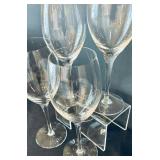 Gorgeous Clear Glass Including Wine Glasses, Wine Glasses with Cobalt Stems, Crisa Cocktail Glasses and Crisa Drinking Glasses with Flowers