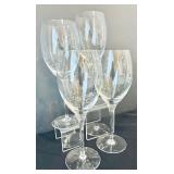 Gorgeous Clear Glass Including Wine Glasses, Wine Glasses with Cobalt Stems, Crisa Cocktail Glasses and Crisa Drinking Glasses with Flowers