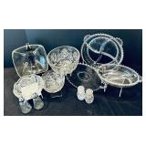 Beautiful Vintage Glass Trays, Bowls, Salt and Pepper Shakers