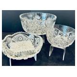 Beautiful Vintage Glass Trays, Bowls, Salt and Pepper Shakers