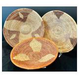 Three Vintage Native American Decorative Wall Hanging Baskets or Basket "Shield of the Worrier"