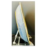 Vintage Pottery Art Stoneware Glaze Swirled with Blue, Brown and Cream